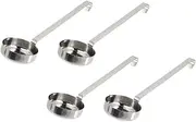 TOKIDNY 4 Pcs Stainless Steel Pizza Sauce Spoon Set Flat Measuring Scoop Ladle for Soup Large Serving Spoons for Home Restaurant Cooking