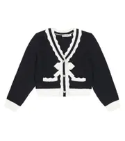 [Self-Portrait Kids] Self-Portrait Kids Cotton and wool cardigan Y 8 blue