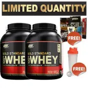 2X OPTIMUM NUTRITION 100% WHEY 5LB GOLD STANDARD WPI WPC ON PROTEIN $ TOTAL 10LB