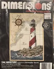 VTG Dimensions Counted Cross Stitch Kit 6679 THE MARITIME Lighthouse Lake House