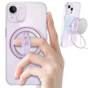 Magnetic Phone Grip for MagSafe Magnetic Cell Phone Grip Stand Finger Ring Kickstand-Purple