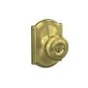 SCHLAGE F51A GEO 608 CAM Georgian Knob with Camelot Trim Keyed Entry Lock,...
