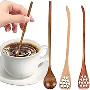 Honey Wooden Dipper - Honey Jar Honey Spoon Mixing Stick Stirrer, Multi-Functional Honey Jar Stirring Spoons for Holidays Lovers Families