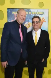 Bill Fagerbakke Tom Kenny at the World Premiere of The SpongeBob M - Old Photo