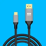 8K 60Hz USB-C To Displayport 1.4 Cable USB 3.1 Type C To DP W/ PD Charging Black
