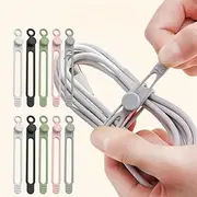 10 PCS Data Cable Organizer Silicone Cable Ties Reusable Cable Management Organizer Multi-Purpose Flexible Cable Organizer for Bundling and Securing Cables