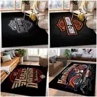 Retro Motorcycle Harley SKUll Racing Floor Rug Doormat Living Bedroom Carpet