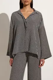 Amici Shirt Toscano Stripe Black - Final Sale