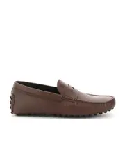 almond-toe pebbled-texture loafers One size Brown