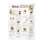 Wall Hanging Calendar Soft Polyester 2024 Washable Tapestry Room Bedroom