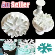 3pcs Sugarcraft Snowflake Mould Cutter Plunger Mold Fondant Cake Decorating