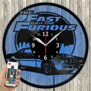 LED Clock Fast&Furious LED Light Vinyl Record Wall Clock LED Wall Clock 2648
