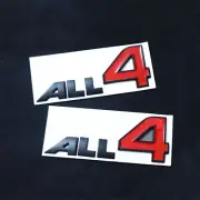2x Black Red Matte ALL4 Metal Badge Sticker Decal Emblem Motors fun Engine Turbo (for: Peugeot)
