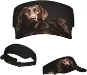[RLDOBOFE] Sun Visor Hat Adjustable Empty Top Baseball Cap Brown Labrador Retriever Sun Hats for Women Men Sunscreen Visor Caps Summer Beach Sports Hats, Black, One Size, Black, One Size