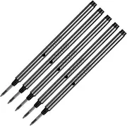 Pen Savings Combo Pack, Monteverde Soft Roll Rollerball Pen Refills Compatible with Montblanc Capped Pens, 5 Pack, Medium Point, M23, Threaded Tip (Black)