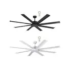 MARTEC Albatross 65" DC Ceiling Fan With Remote 1650mm White Black Nickel
