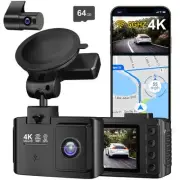 Dash Cam Front and Rear: 4K+2.5K Dual Channel Dash Cam-5GHz WiFi, GPS Dash Ca...