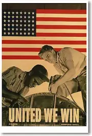 United We Win - NEW Vintage War WW2 Art Print POSTER