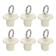6Pcs Roller Shades Pull Ring End Cap, Roller Up Blinds Replacement, Beige