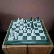 Handmade Marble Chess Set,Green Marble Chess Board with Marble Chess Pieces Gift