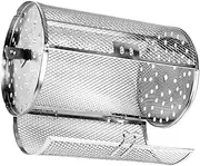 Totority 1Pc Rotating Grilling Cage Baking Cage for Air Fryer Oven Toaster Durable Design for Even Cooking of Nuts Meat Vegetables Easy Assembly Silver