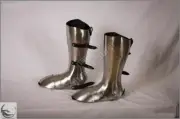 Combat Ready Leg Guard Set Medieval Crusader Knight Greaves and sabaton shoes