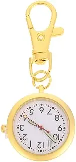 [TEMPNAP] Nurse Watch Mens Pocket Watches Watch with Second Hand Nursing Watch Nursing Watch Automatic Watch Nurse Retractable Pocket Watches for Men Pin Watch Necklace Golden Alloy