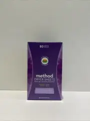 Method DRYER SHEETS Lavender Cypress 80 SHEETS RARE NEW SEALED