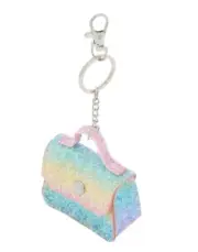 Claire’s Mini Rainbow Pink Orange Purse Backpack Clip Key Chain Nwt