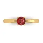 0.5Ct Round Cut Natural Garnet Solid Gold Solitaire Engagement Promise Ring