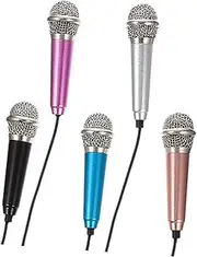 ERINGOGO 5Pcs Mini Microphones for Phone Portable Vocal Microphones for Singing Podcasting Video Blogging and Interviews Compact and Durable Design