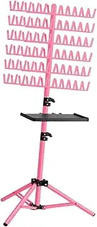 Perfk Braiding Hair Rack Hair Braiding Tools for Stylists Double Sided Standing Hair Stand Hair Extension Holder Adjustable Height , Pink