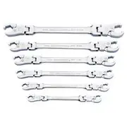 GearWrench 6 Piece Ratcheting Flex Head Flare Nut Metric Wrench Set - 89101D