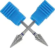 LIFKOME 2pcs Nail Polish Tool Manicure File Bits Nail File Drill Nail Art Drill Cuticle Tools Manicure Drill Pedicure File Tools Drill Bits for Nails Grinding Head Tools Steel Blue