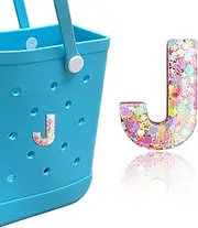 [HLUWA] Letter Charms for Bogg Bag, Alphabet Pink Sequin Lettering Accessories Charms for Bogg and Simply Southern Bag, Insert Decorative Letters Charm for Handbag Beach Tote Bag.