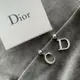 [二手] @vintage.1987 - Dior古董銀色鑲鑽CD字母不對稱針式耳環(裸件)