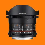 Samyang 12mm T3.1 VDSLR ED AS NCS Fisheye Lens for Sony E - Brand New