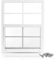 PRO FLEX Shed Window 18" x 27" - Ultra Thick White Aluminum Flush Mount with Tempered Glass and Screen - Shed Windows with Vertical Slider and Screws for Chicken Coop, Sheds, Barns, Playhouses