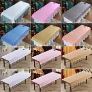 Striped Massage Table Bed Sheet Cover Beauty Salon Massage SPA W/ Hole Sheets