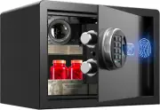 25cm (H) Biometric Safe Box (0.80 Cu. Ft.) Fingerprint Safe with Silent Mode, Ba