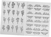 ARTSEWPLY 2 Sheets DIY Embroidery Kit Water Soluble Stick and Stitch Embroidery Creative Tearable Stabilizer with Unique Patterns for Vibrant Projects