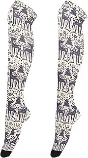 [Caihoyu] Women'S Over-Knee Stockings Lightweight Long Stockings Thigh High Winter Socks for Special Occasions Christmas Deer, Christmas Deer