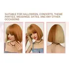 Bangs Wigs Light Dark Brown Straight Hair Cosplay Halloween Party Synthetic Wigs