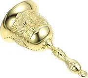 DIYEAH Vintage Hand Cranked Handheld Bell Sturdy Retro Service Bell for Restaurant Classroom Management and Festive Decorations Distinctive Ring for Attention