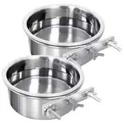 2pcs No Spill Cage For Crate Pet Supplies Hanging Drinking Safe Dog Water Bowl