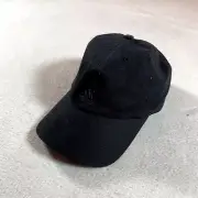 Adidas Hat Womens Black Tri Foil Adjustable Button Snap Back Big Logo Cap Sports