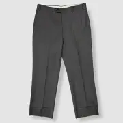 $395 Canali US 33W Men's Black Wool Pinstripe Suit Dress Trousers Pants