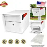 Heavy-Gauge Steel Locking Mailbox with Baffle Door - Modern Alpine White Design