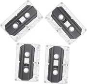 4 Pack Blank Cassette Tapes Audio Tape Cassette Case Cassette Tapes for DIY Greetings Dec