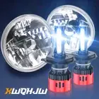 DOT Pair 7inch Round LED Headlights Hi/Lo White Halo Fit Chevy Nova Camaro Monza